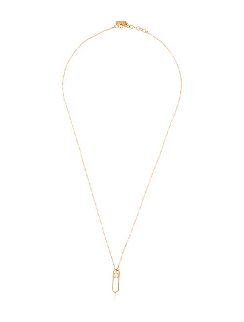 Saint Laurent Crystal Sim Key Pendant Necklace