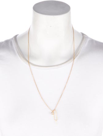 Saint Laurent Crystal Sim Key Pendant Necklace