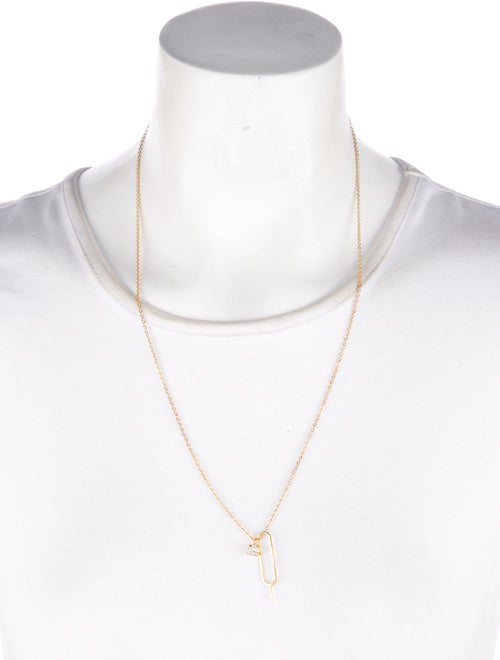 Saint Laurent Crystal Sim Key Pendant Necklace