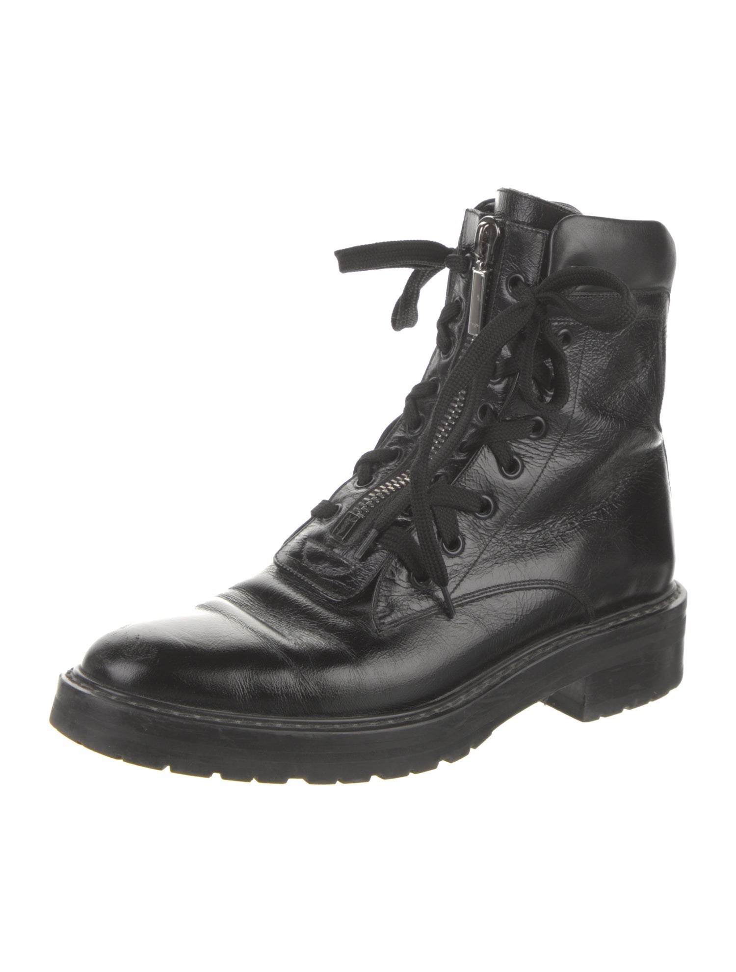 Saint Laurent Leather Combat Boots