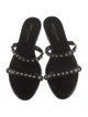 Saint Laurent Leather Studded Accents Slides