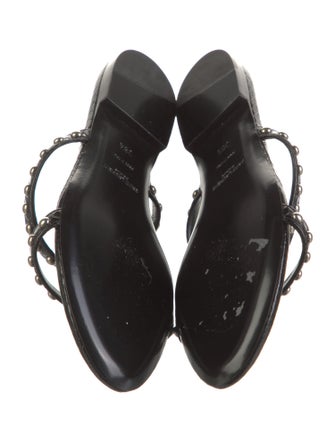 Saint Laurent Leather Studded Accents Slides