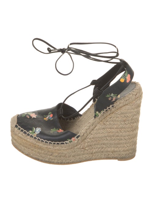 Saint Laurent Leather Floral Print Espadrilles
