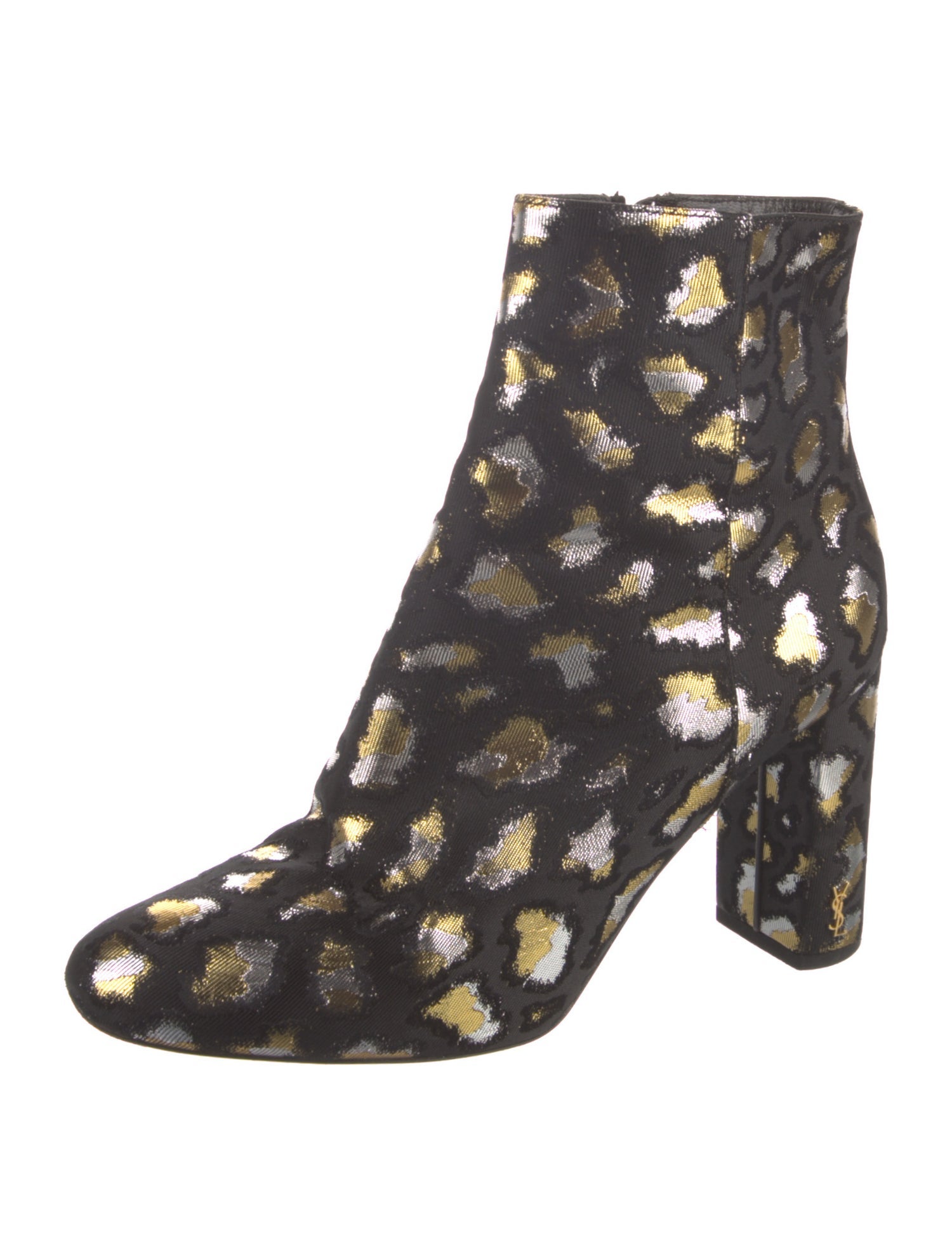 Saint Laurent Canvas Printed Boots