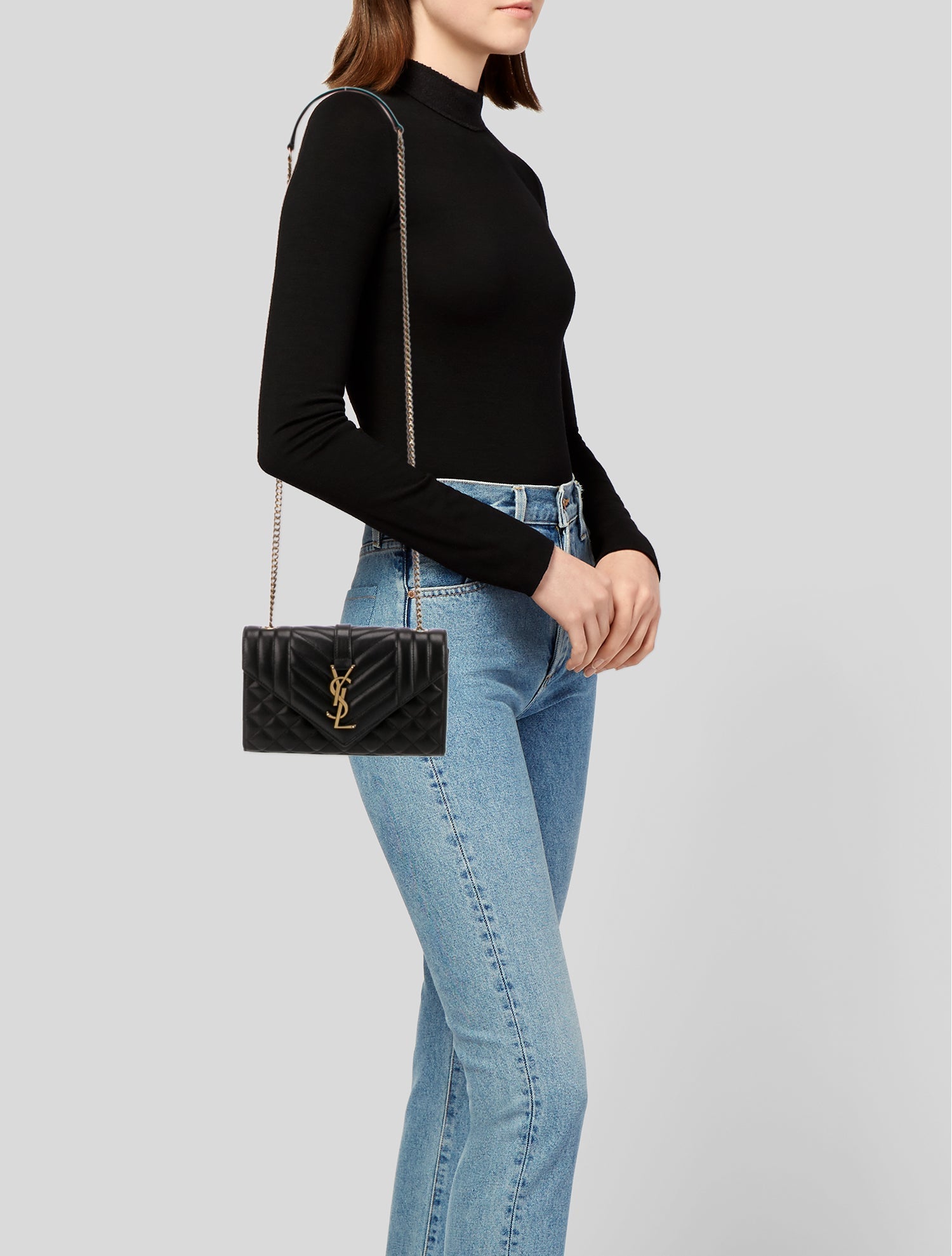 Saint Laurent Leather Envelope Small 2023
