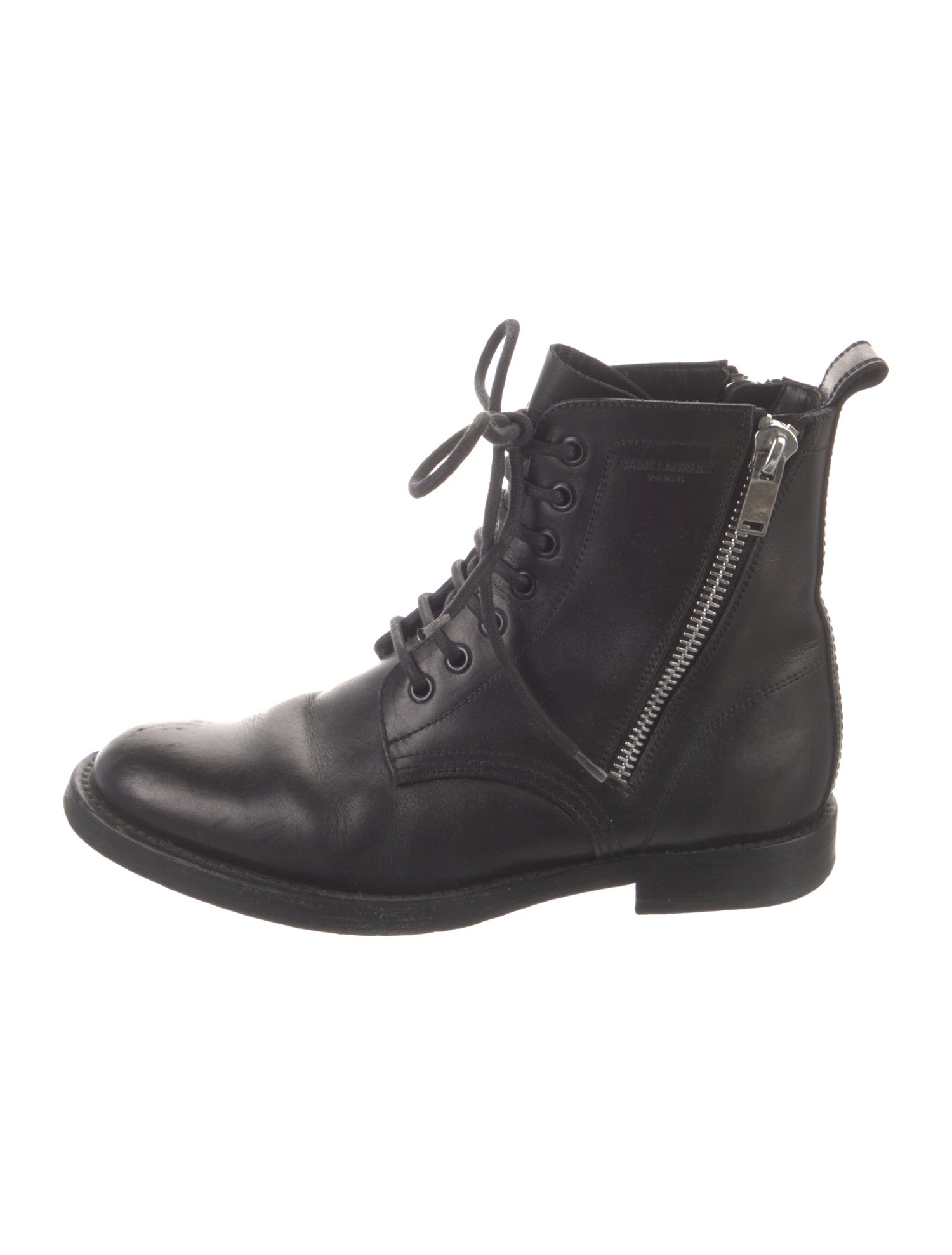 Saint Laurent Leather Combat Boots