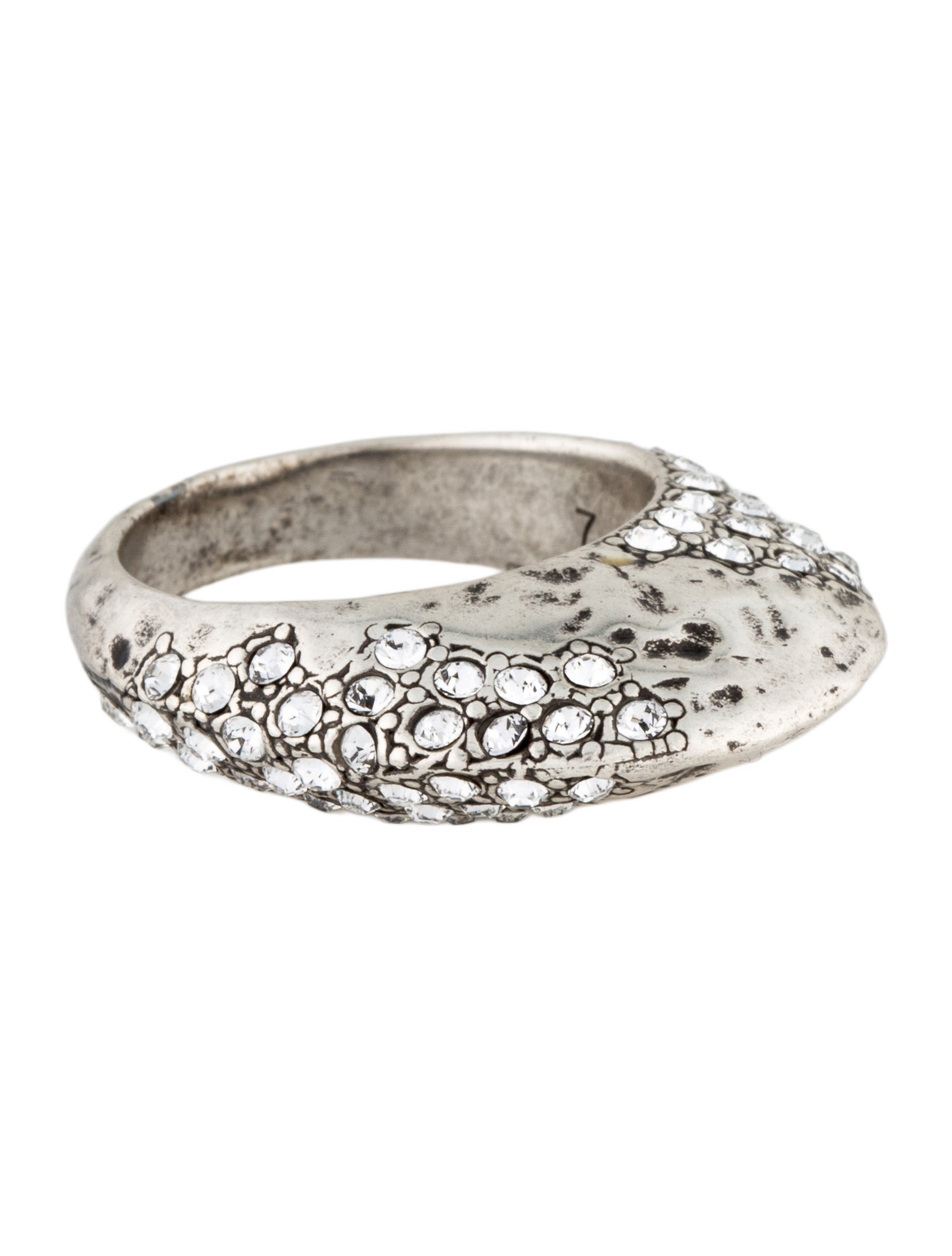 Saint Laurent Crystal Bague Oeuf Arty Ring