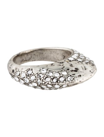 Saint Laurent Crystal Bague Oeuf Arty Ring