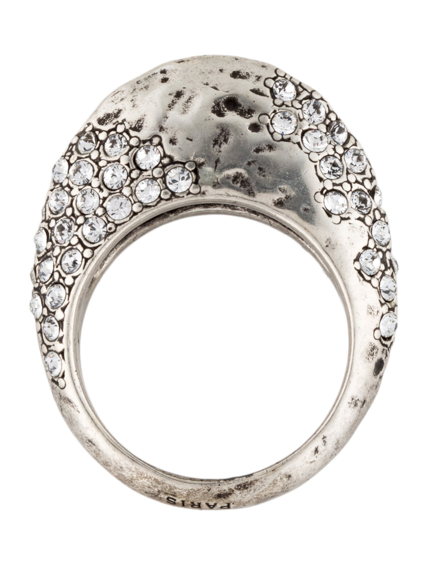 Saint Laurent Crystal Bague Oeuf Arty Ring