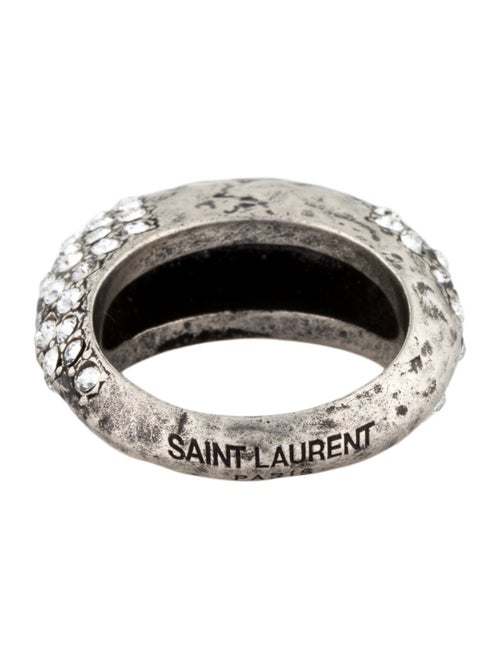 Saint Laurent Crystal Bague Oeuf Arty Ring