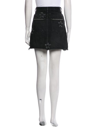 Saint Laurent Raw-Edge Trim Mini Skirt