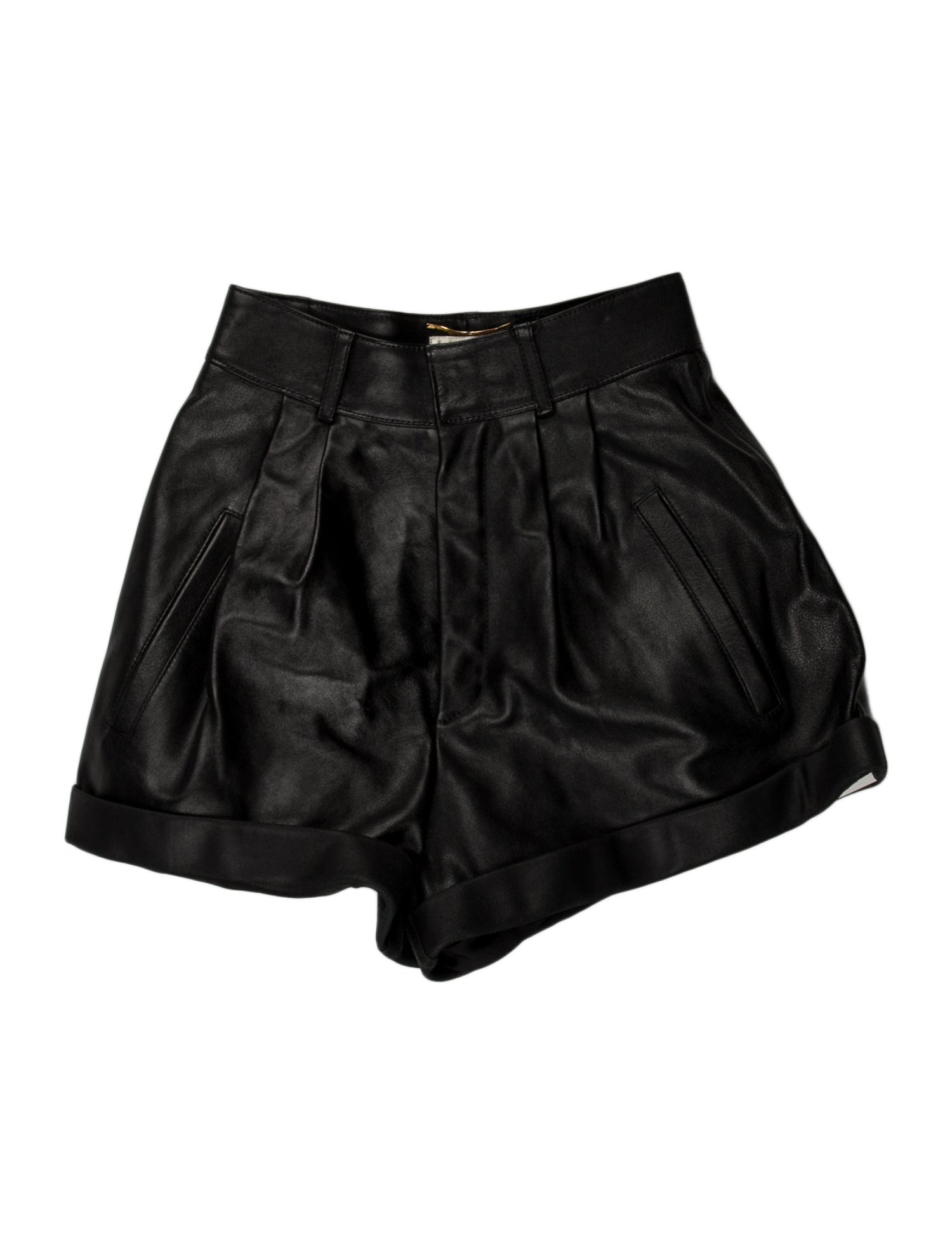 Saint Laurent Lamb Leather Mini Shorts w/ Tags