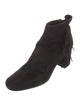 Saint Laurent Suede Fringe Trim Accent Boots