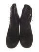 Saint Laurent Suede Fringe Trim Accent Boots