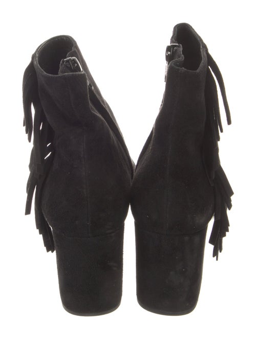 Saint Laurent Suede Fringe Trim Accent Boots