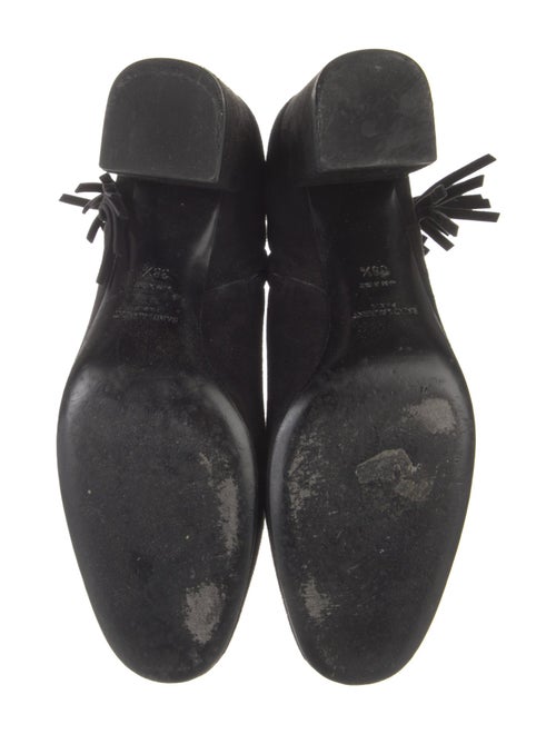 Saint Laurent Suede Fringe Trim Accent Boots