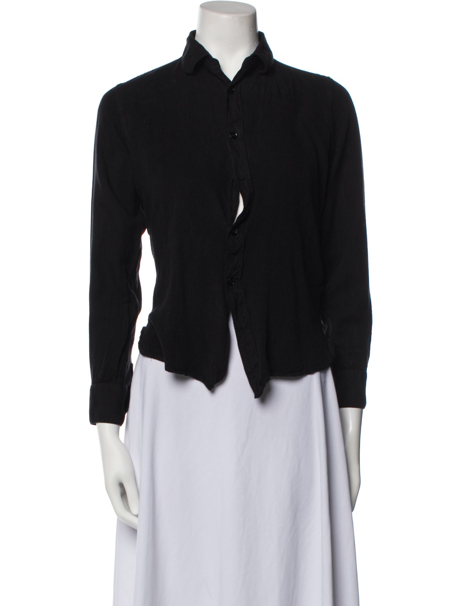 Saint Laurent Long Sleeve Button-Up Top