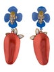 Saint Laurent Enamel & Resin Flower & Strawberry Drop Earrings