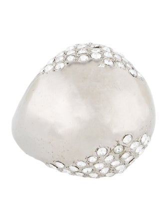 Saint Laurent Crystal Edge Egg Ring