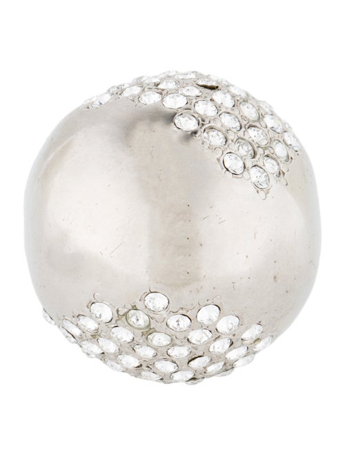 Saint Laurent Crystal Edge Egg Ring