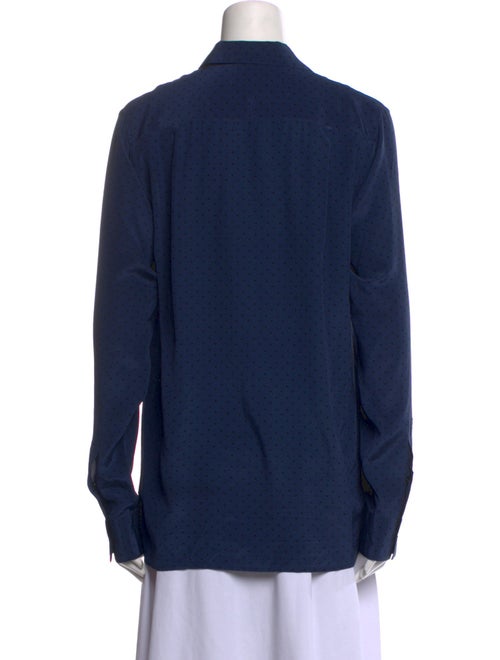 Saint Laurent Silk Long Sleeve Button-Up Top