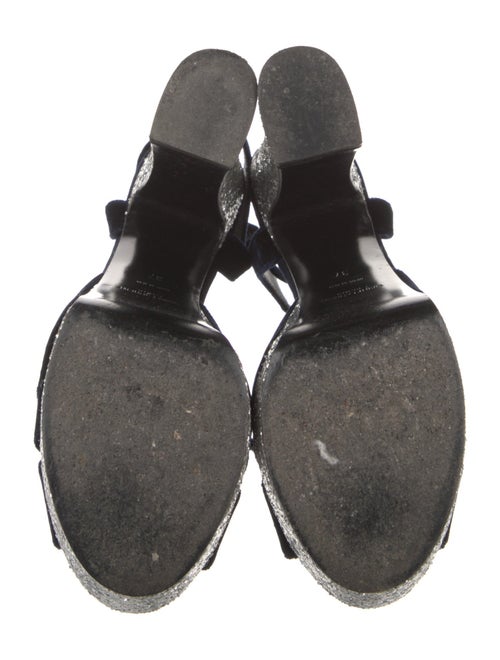 Saint Laurent Velvet Animal Print Slingback Sandals