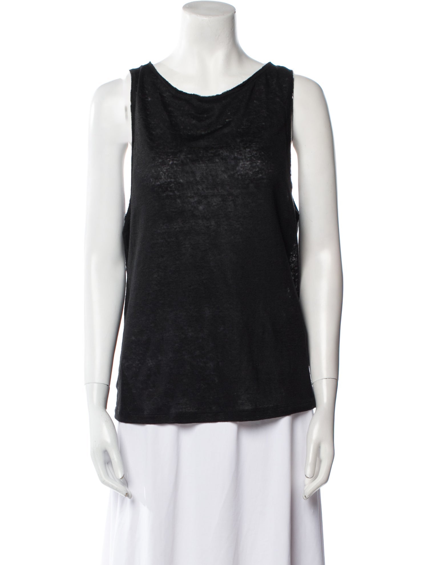 Saint Laurent Linen Scoop Neck Top