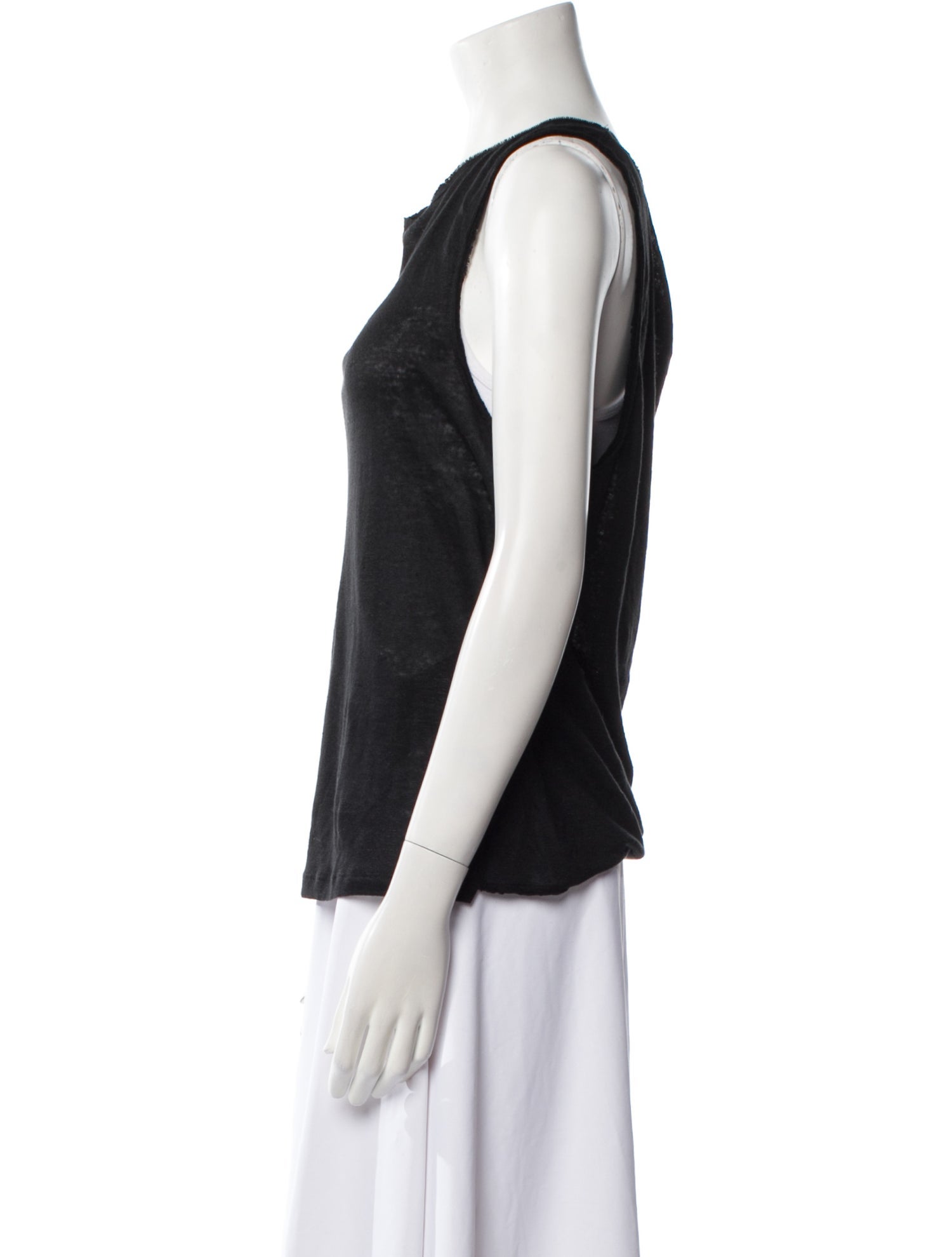 Saint Laurent Linen Scoop Neck Top