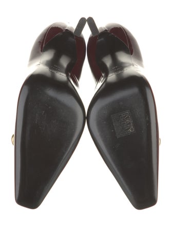 Saint Laurent Patent Leather Chain-Link Accents Pumps