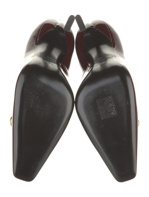 Saint Laurent Patent Leather Chain-Link Accents Pumps