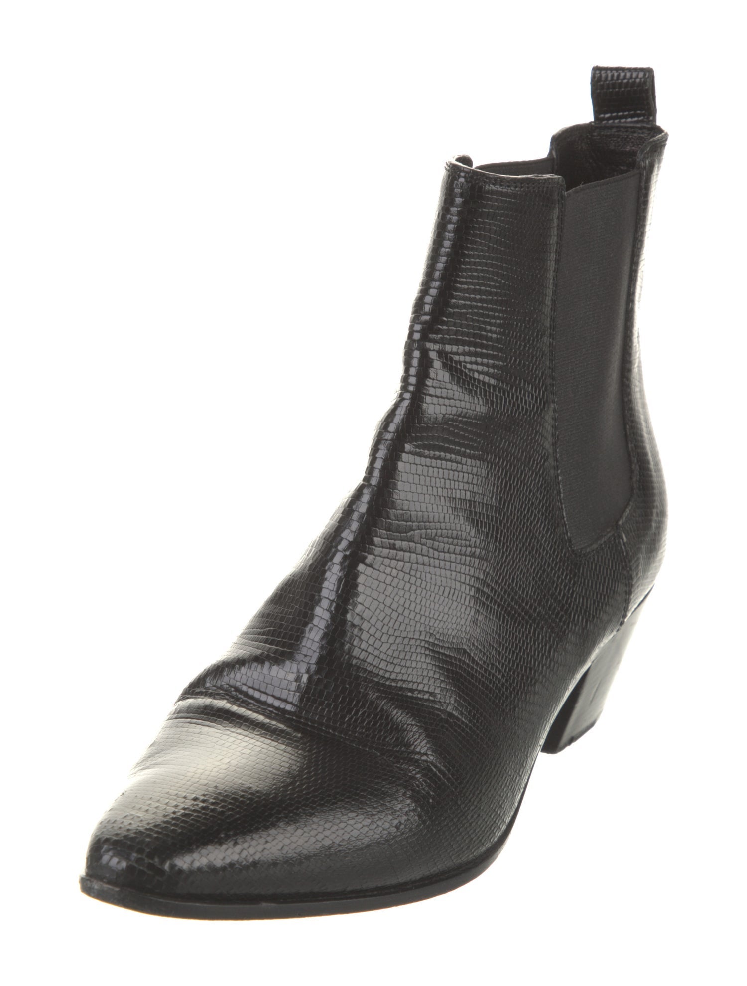 Saint Laurent Leather Mesh Accents Chelsea Boots