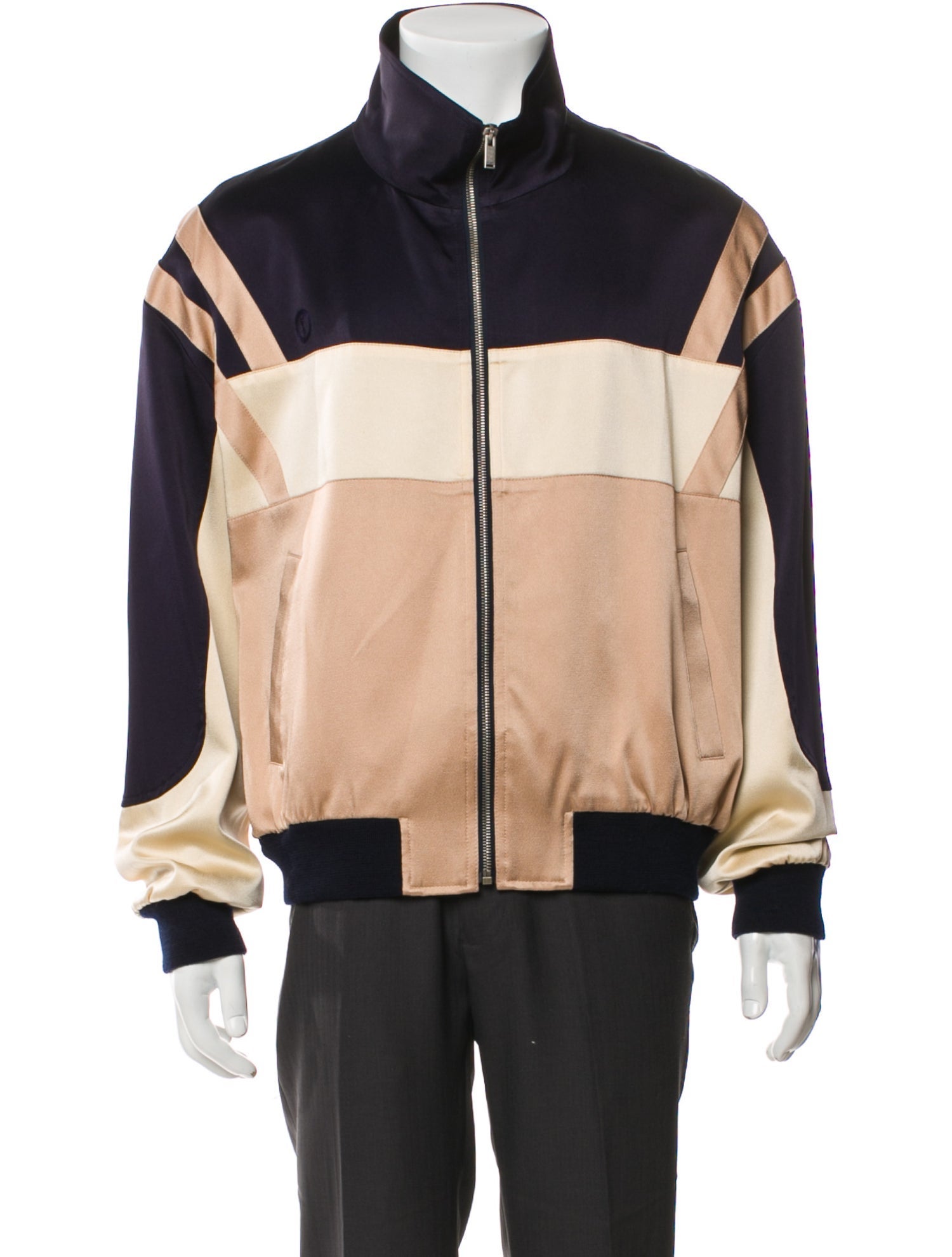 Saint Laurent Colorblock Pattern Windbreaker