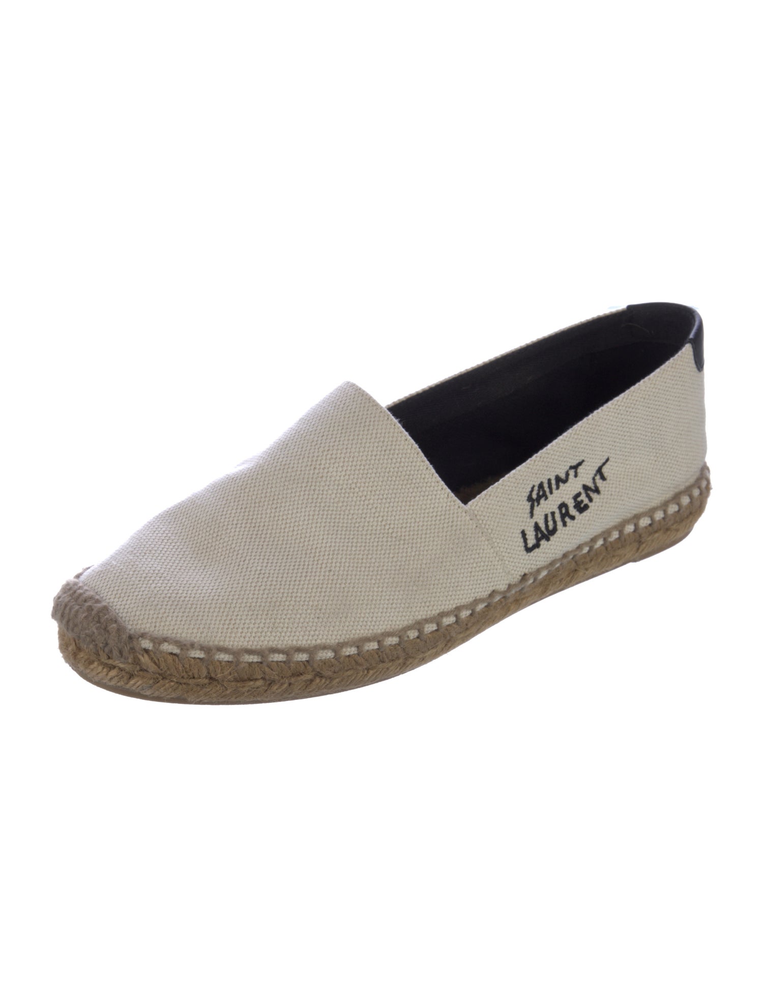 Saint Laurent Canvas Embroidered Accent Espadrilles