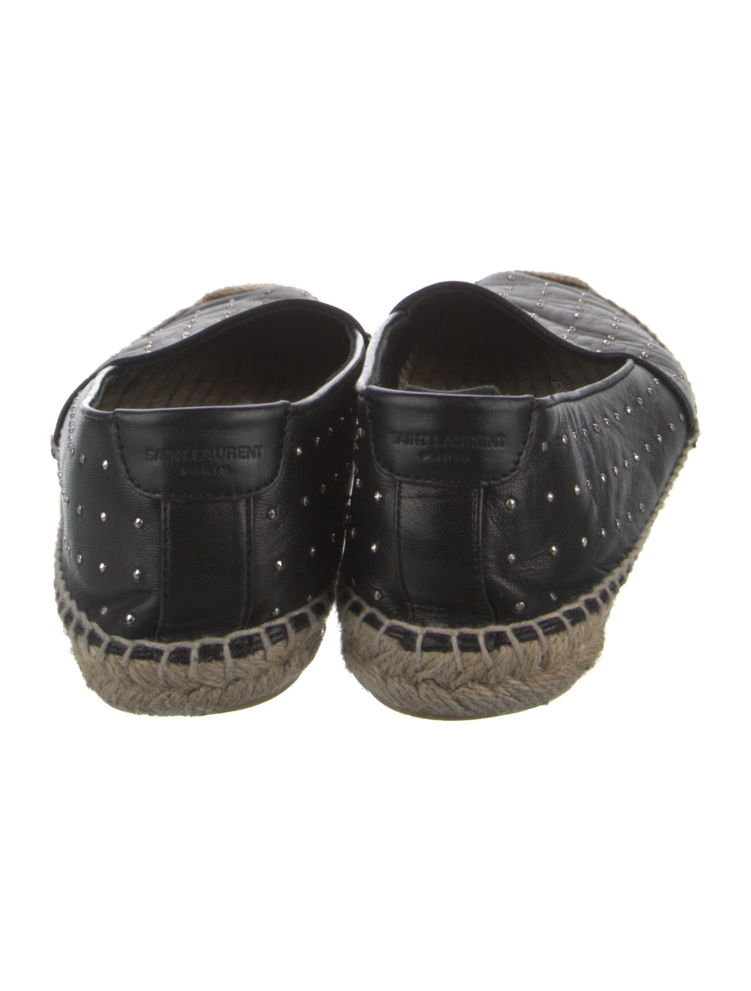 Saint Laurent Leather Studded Accents Espadrilles