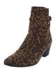 Saint Laurent Suede Animal Print Boots