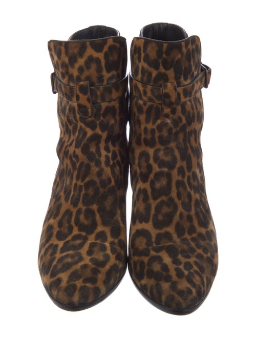 Saint Laurent Suede Animal Print Boots
