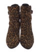 Saint Laurent Suede Animal Print Boots
