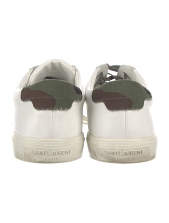 Saint Laurent Leather Embroidered Accent Sneakers