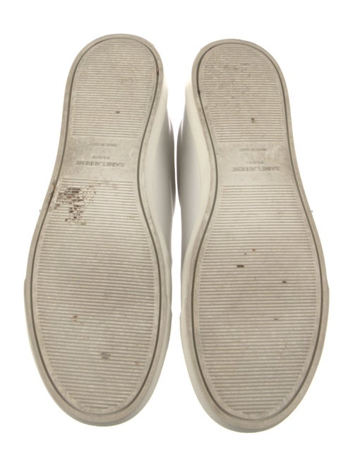 Saint Laurent Leather Embroidered Accent Sneakers
