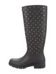 Saint Laurent Rubber Crystal Embellishments Rain Boots