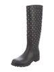 Saint Laurent Rubber Crystal Embellishments Rain Boots