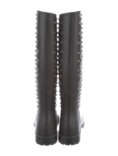 Saint Laurent Rubber Crystal Embellishments Rain Boots