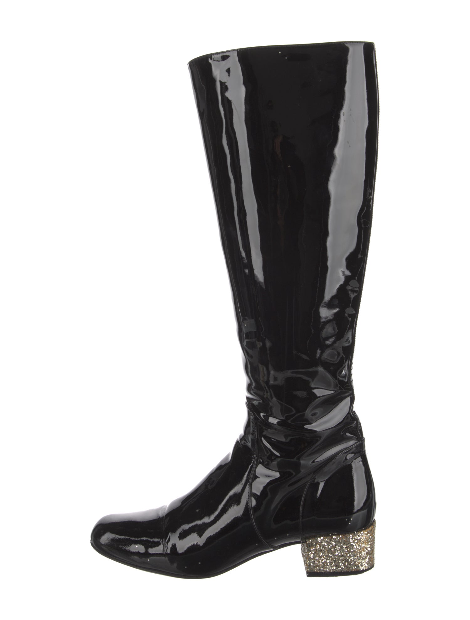 Saint Laurent Patent Leather Riding Boots