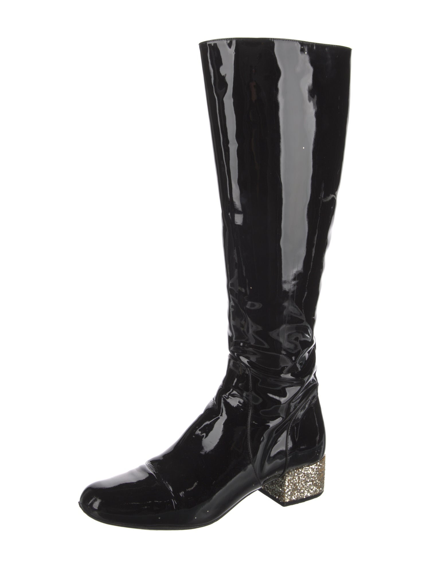 Saint Laurent Patent Leather Riding Boots