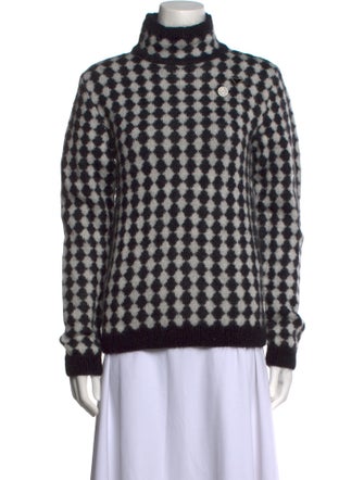 Saint Laurent Plaid Print Turtleneck Pullover