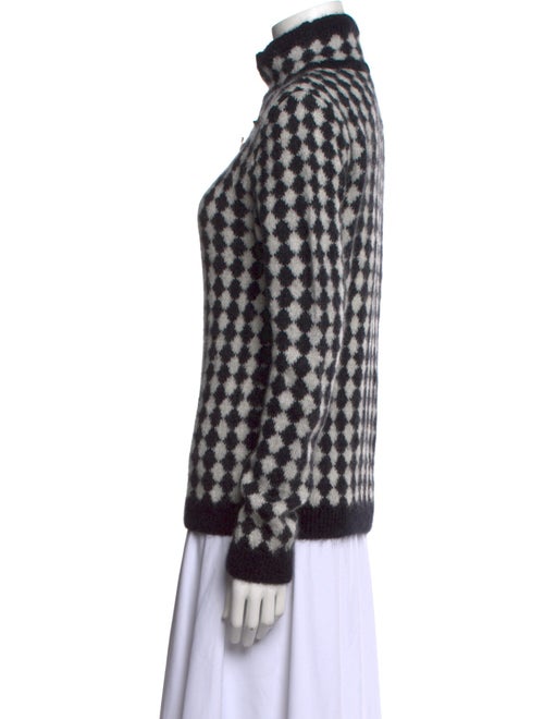 Saint Laurent Plaid Print Turtleneck Pullover
