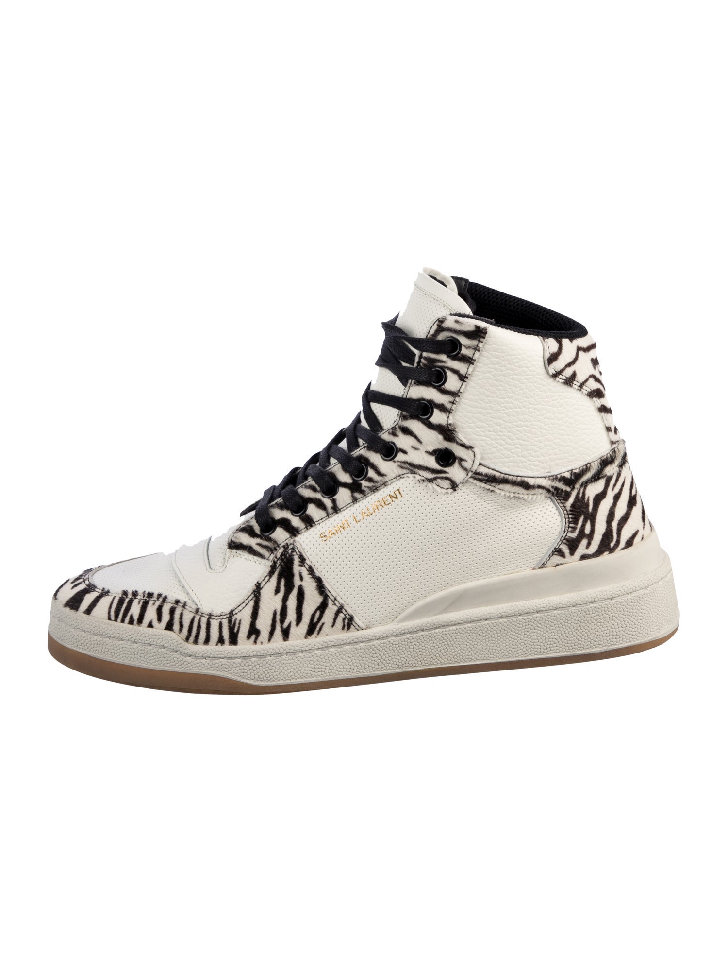 Saint Laurent Leather Animal Print Sneakers