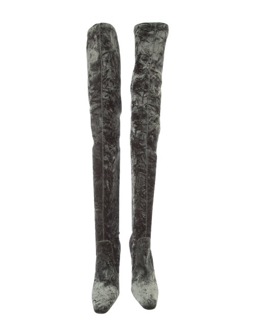 Saint Laurent Velvet Printed Sock Boots