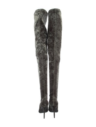 Saint Laurent Velvet Printed Sock Boots