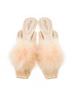 Saint Laurent Satin Feather Trim Slides